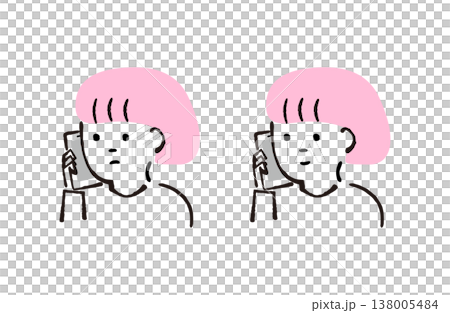 電話をする女の子のイラスト 138005484