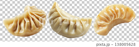 Pan-fried or steamed dumplings Jiaoz with golden crispy bottoms, isolated on white background, concept of Asian cuisine Pan-fried or steamed dumplings Jiaoz with golden crispy bottoms, isolated on white background, concept of Asian cuisine 138005628