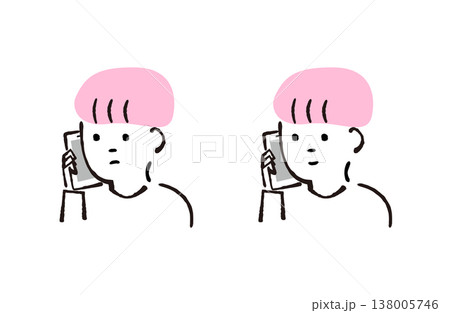 電話をする男の子のイラスト 電話をする男の子のイラスト 138005746