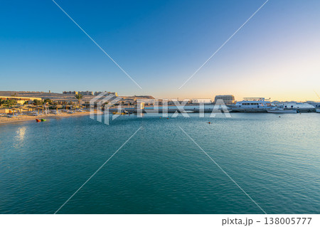 Scenic Morning View of a Beach Resort in Hurghada, Egypt Scenic Morning View of a Beach Resort in Hurghada, Egypt 138005777