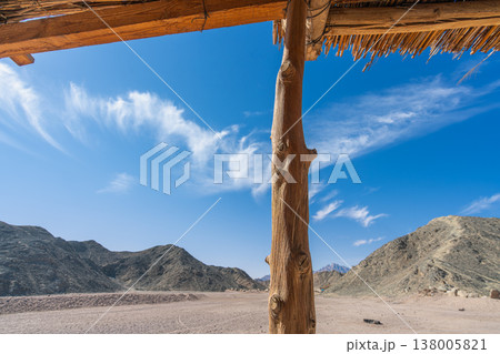 Bedouin Village Hut in Hurghada Desert Egypt Bedouin Village Hut in Hurghada Desert Egypt 138005821