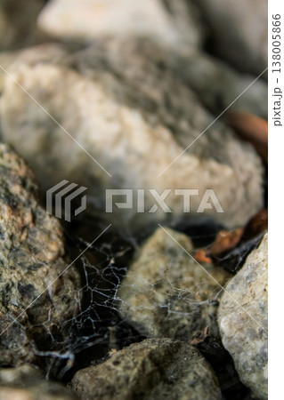 Extreme close-up view of the rocks on the old railway. Different shape of rocks on the railway. Full of rocks. Rock/stone background. Extreme close-up view of the rocks on the old railway. Different shape of rocks on the railway. Full of rocks. Rock/stone background. 138005866
