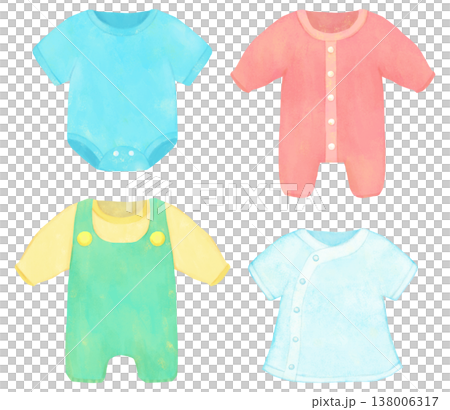 Baby clothes illustration set Baby clothes illustration set 138006317