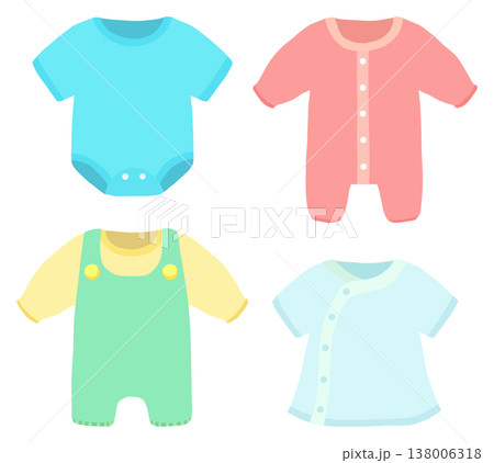 赤ちゃんの服 イラストセット ベクター素材 赤ちゃんの服 イラストセット ベクター素材 138006318