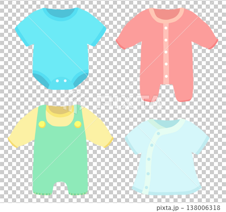 赤ちゃんの服 イラストセット ベクター素材 赤ちゃんの服 イラストセット ベクター素材 138006318