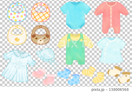 赤ちゃんの衣類のイラストセット 138006568