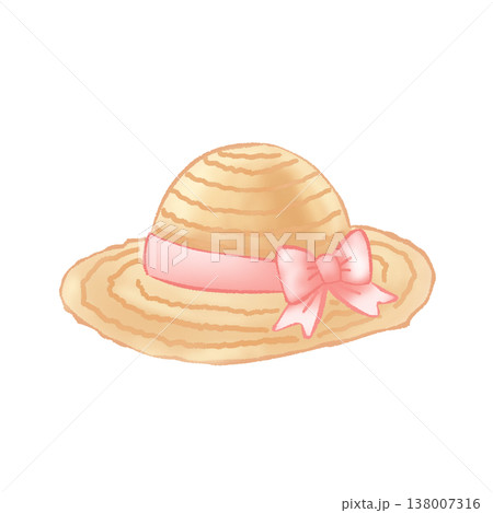 Straw Summer Beach Hat With Ribbon 138007316