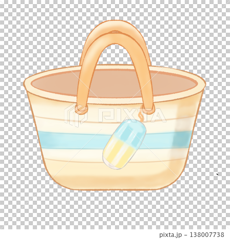 Striped Summer Beach Bag With Popsicle Striped Summer Beach Bag With Popsicle 138007738