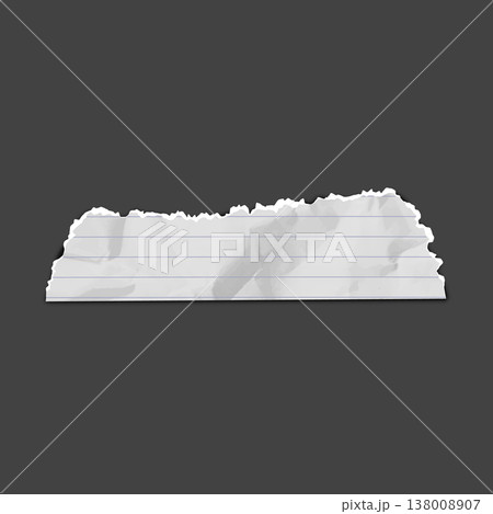 A torn, lined, wrinkled piece of notebook paper with a jagged top edge. A torn, lined, wrinkled piece of notebook paper with a jagged top edge. 138008907
