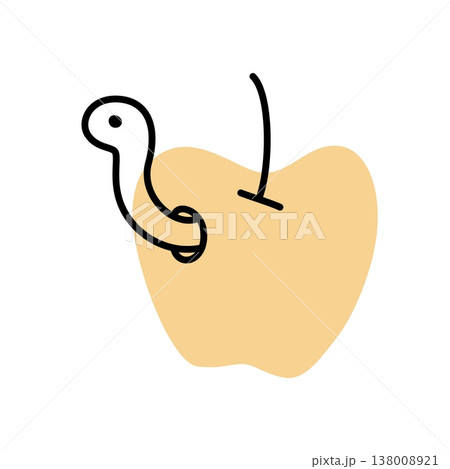 Apple doodle icon hand drawn in a modern minimalistic style Apple doodle icon hand drawn in a modern minimalistic style 138008921
