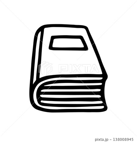 Doodle book icon hand drawn with black line in freehand style 138008945