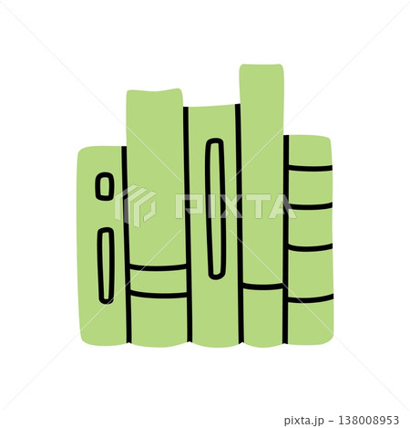 Doodle books shelf icon hand drawn in a modern minimalistic style 138008953