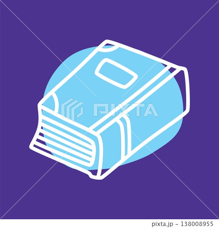 Doodle book icon hand drawn with thin line and colorful blob Doodle book icon hand drawn with thin line and colorful blob 138008955