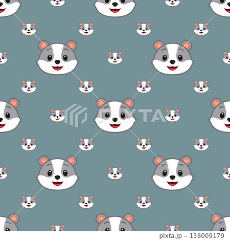 Vector seamless pattern of a badger 138009179