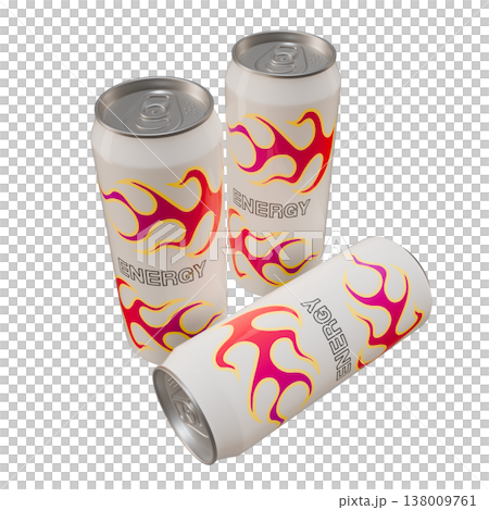 Illustration of soft drinks: Three energy drinks (1_4) Illustration of soft drinks: Three energy drinks (1_4) 138009761