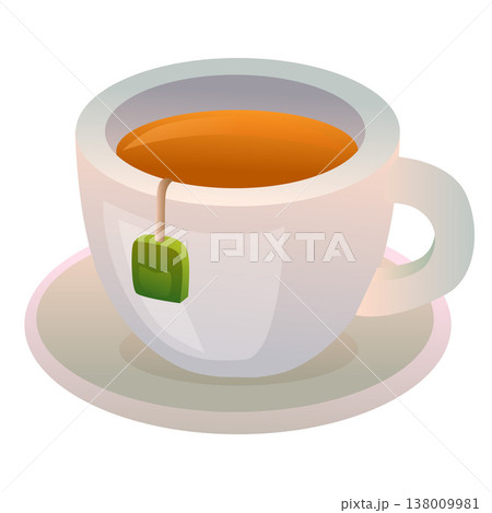 tea cup icon with saucer 138009981