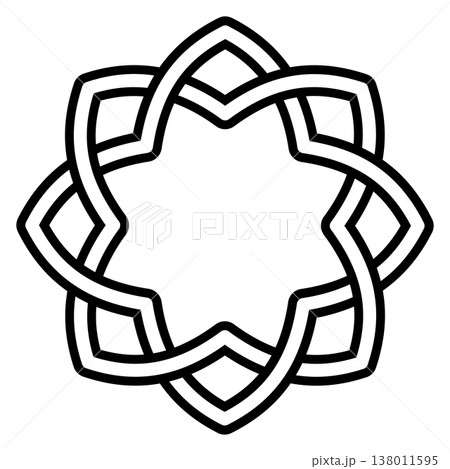 Abstract interwoven geometric knot flower star radial symmetry knot illustration 138011595