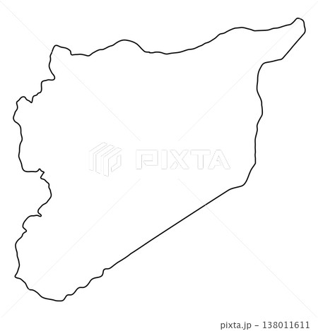 Syria country outline silhouette map geographic political borders illustration Syria country outline silhouette map geographic political borders illustration 138011611