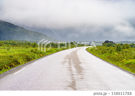 Road through Gimsoya island, Lofoten Norway 138011788