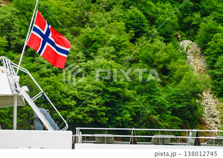 Ferry boat on fjord, Gudvangen Norway 138012745