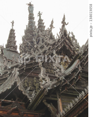 Intricate wooden sculptures of deities at the Sanctuary of Truth in Pattaya Thailand Intricate wooden sculptures of deities at the Sanctuary of Truth in Pattaya Thailand 138013058