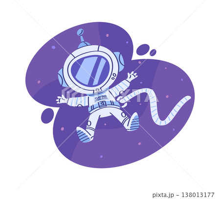 Astronaut Spacesuit Floats Weightless Stars 138013177