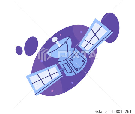 Satellite Panel Orbiting Planet Ring 138013261