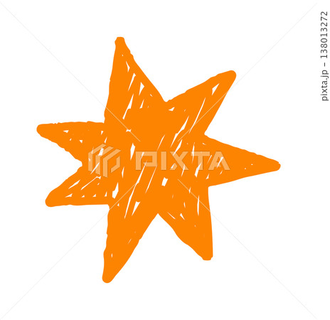 Star With Rough Scribble Texture Star With Rough Scribble Texture 138013272