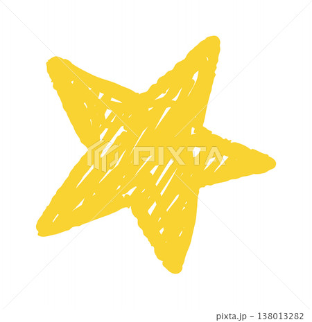 Star With Rough Scribble Texture 138013282
