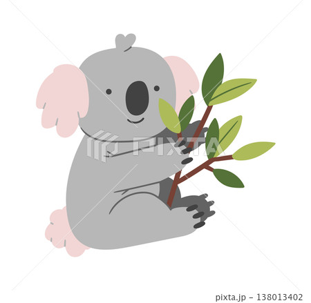 Koala Hugging Eucalyptus Branch Cartoon Koala Hugging Eucalyptus Branch Cartoon 138013402