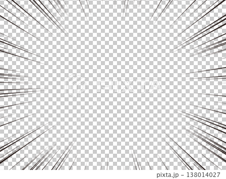 Horizontal rectangular cartoon-style speed lines/effect lines illustration material | Radial speed lines, vector, black and white background Horizontal rectangular cartoon-style speed lines/effect lines illustration material | Radial speed lines, vector, black and white background 138014027