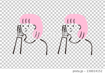 電話をする女性のイラスト 138014152