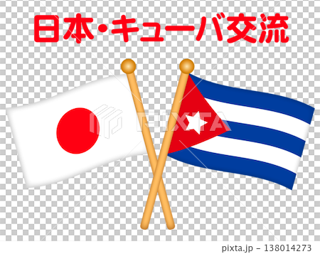 日本とキューバの国旗のイラスト 138014273