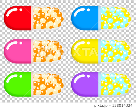 Capsule Medicine Illustration Set 2 138014324
