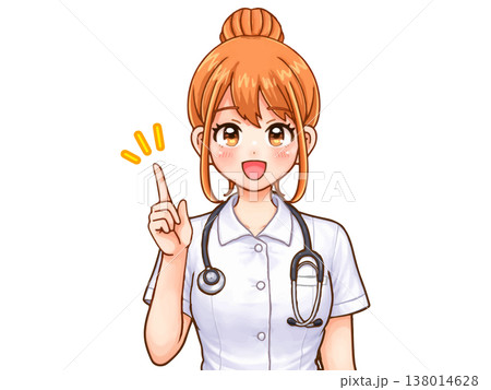 白衣の看護師のアニメ系イラスト素材 白衣の看護師のアニメ系イラスト素材 138014628