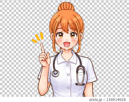 白衣の看護師のアニメ系イラスト素材 白衣の看護師のアニメ系イラスト素材 138014628