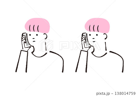 電話をする男性のイラスト 138014759