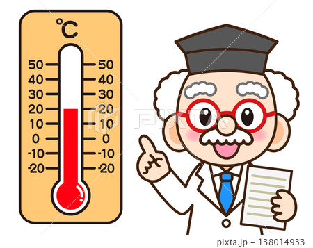 温度計と博士のイラスト素材 138014933