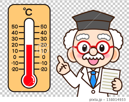 温度計と博士のイラスト素材 138014933