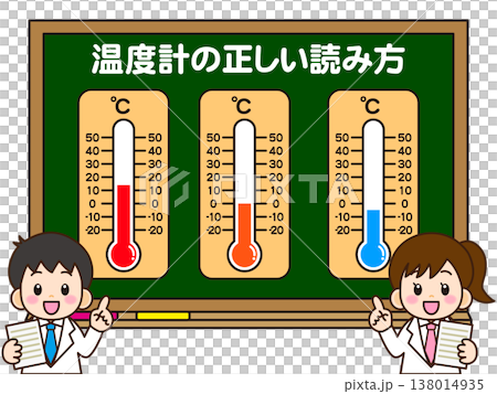 温度計と小学生博士のイラスト素材 138014935