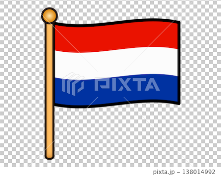 なびくオランダの国旗のイラスト素材2 138014992