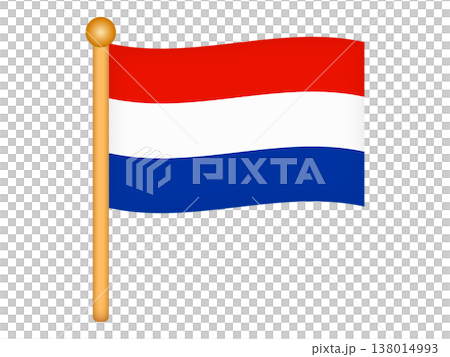 Illustration of a waving Dutch flag 138014993