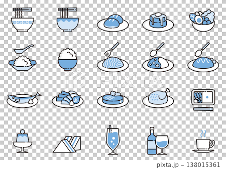 飲食アイコン08　Food and Beverage Icons 138015361