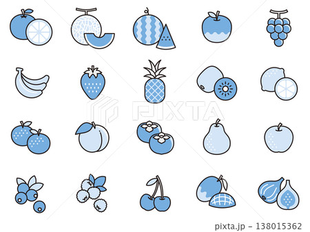 くだものアイコン04　fruit Icons 138015362