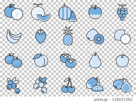 くだものアイコン04　fruit Icons 138015362