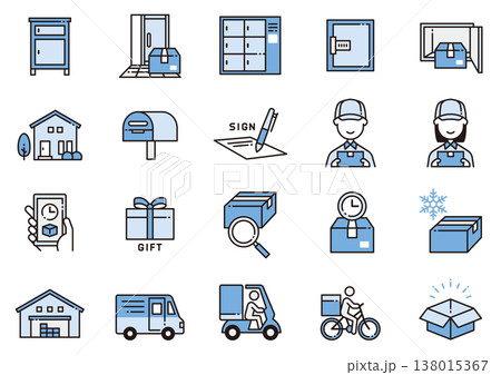 宅配・物流アイコン07　Delivery and logistics icons 138015367