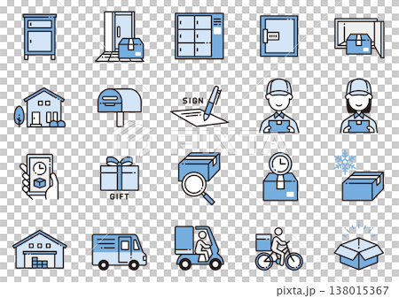 宅配・物流アイコン07　Delivery and logistics icons 138015367