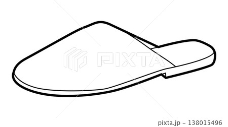 Slide slipper shoe women single line. Closed toe house sandal for relaxed evening indoor wear. Technical fashion Slide slipper shoe women single line. Closed toe house sandal for relaxed evening indoor wear. Technical fashion 138015496