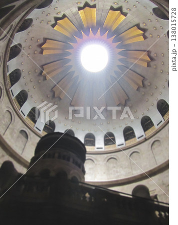 The ornate dome of the Rotunda in the Church of the Holy Sepulchre in Jerusalem The ornate dome of the Rotunda in the Church of the Holy Sepulchre in Jerusalem 138015728
