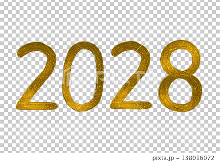 金の2028手書き数字 138016072